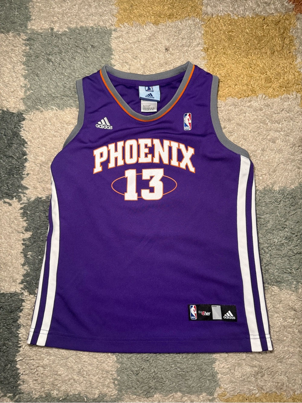 adidas Purple and Gray Phoenix Basketball Jersey